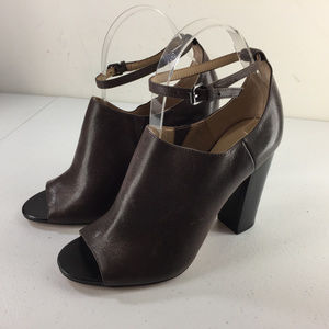 New G.I.L.I booties Peep Toe 7.5 Brown preena